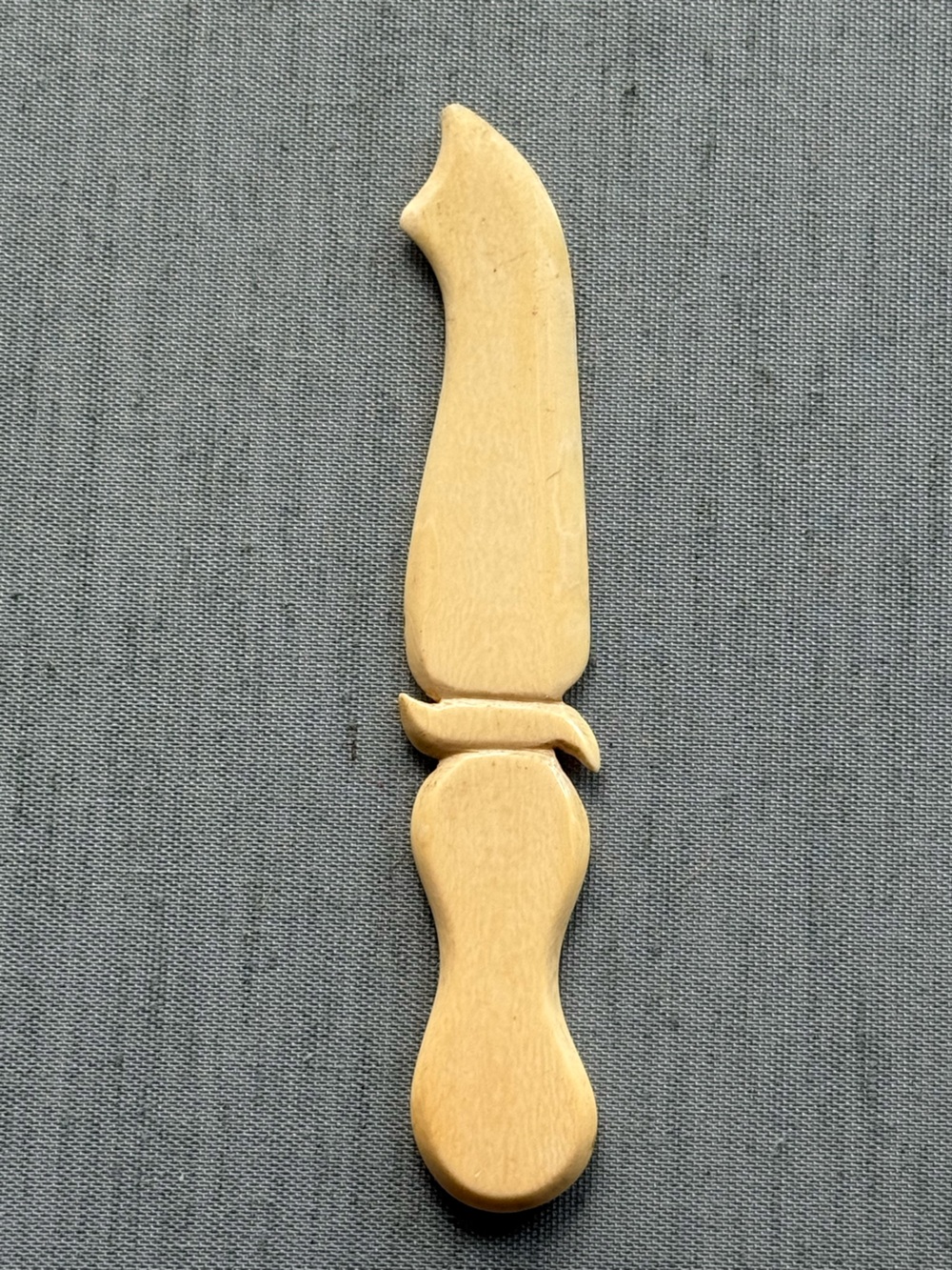 Vintage Celluloid Faux Ivory Letter Opener | Early Plastic Paper Knife
